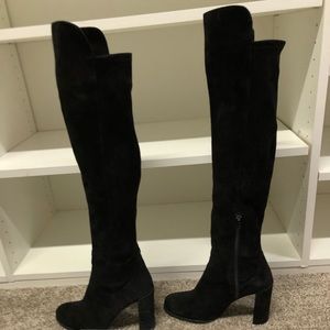 Stuart Weitzman knee high black suede boots